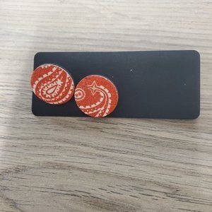 Red Handkerchief Stud Earrings